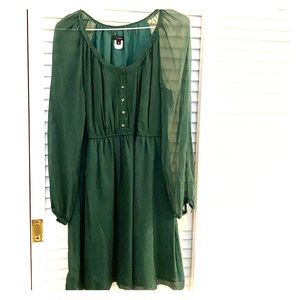 JCrew sheer sleeve dress